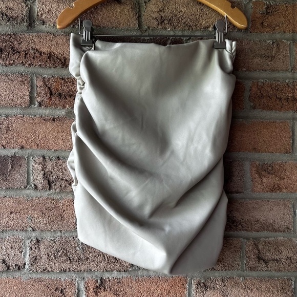 Ronny Kobo Ruched Vegan Leather Asymmetrical Tube Top - Picture 2 of 10